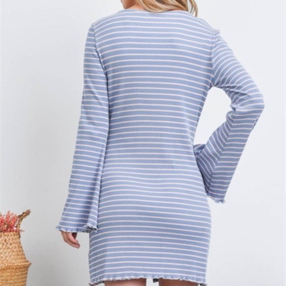 Boho Striped Long sleeve Dress - Picture 3 of 8